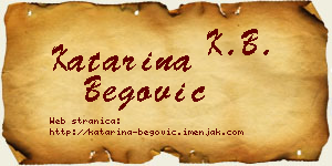 Katarina Begović vizit kartica